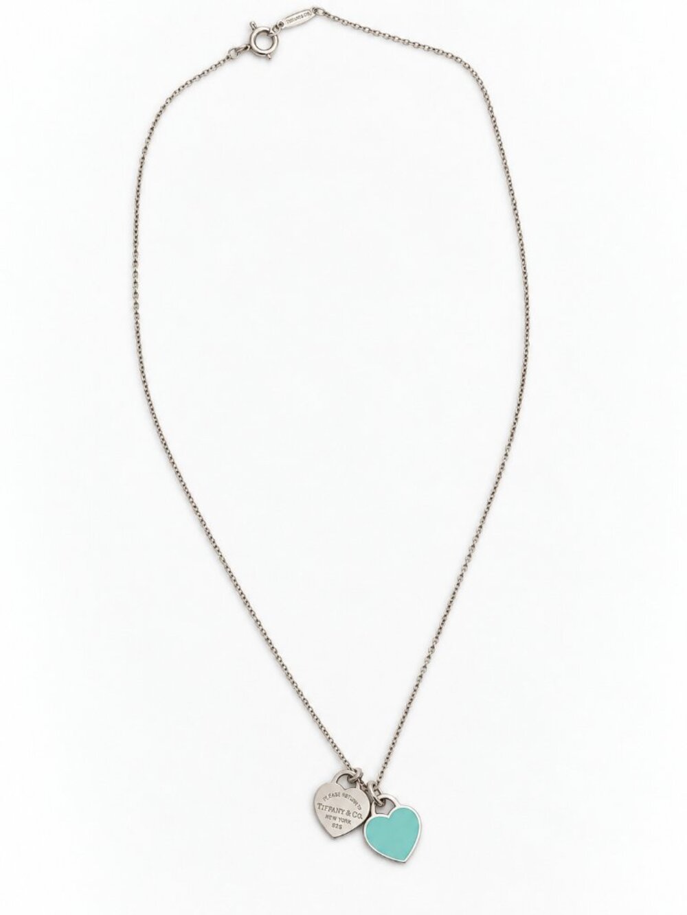 Tiffany & Co. Return to Tiffany Blue Mini Double Heart Necklace - Picture 2 of 3